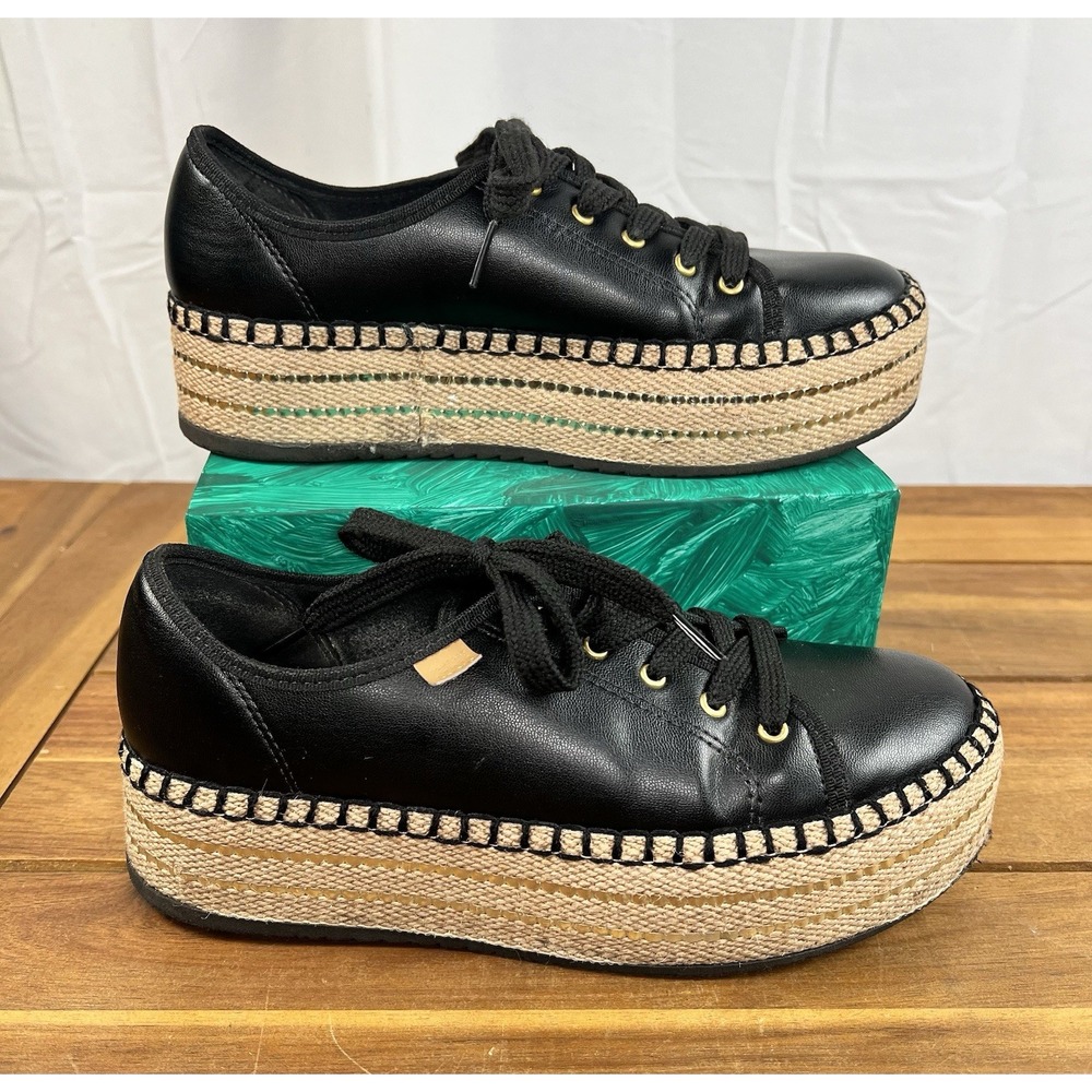 Beira Rio SZ 8 Women's Espadrille Platform Sneakers Shoes Black Made in Brazil